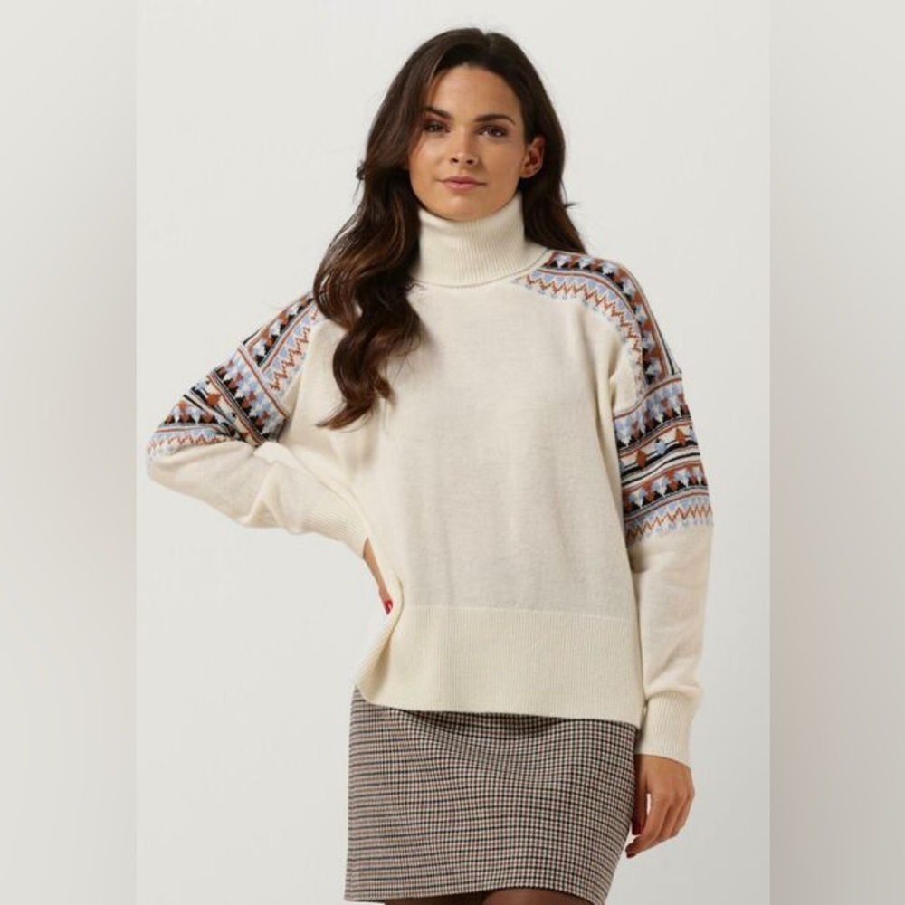 Scotch Soda Sweater Womens Extra Small Fair Isle Pullover Wool Knit Preppy Pink